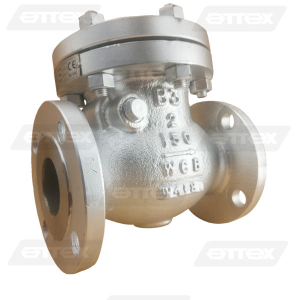 VALVULAS  RETENCION CHAPALETA MARCA B3-VALVE ASTM A-216 WCB TRIM-8 CLASE 150 R.F. 4"