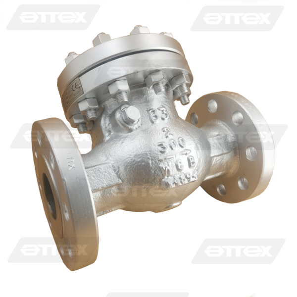 VALVULAS  RETENCION CHAPALETA MARCA B3-VALVE ASTM A-216 WCB TRIM-8 CLASE 300 R.F. 12"